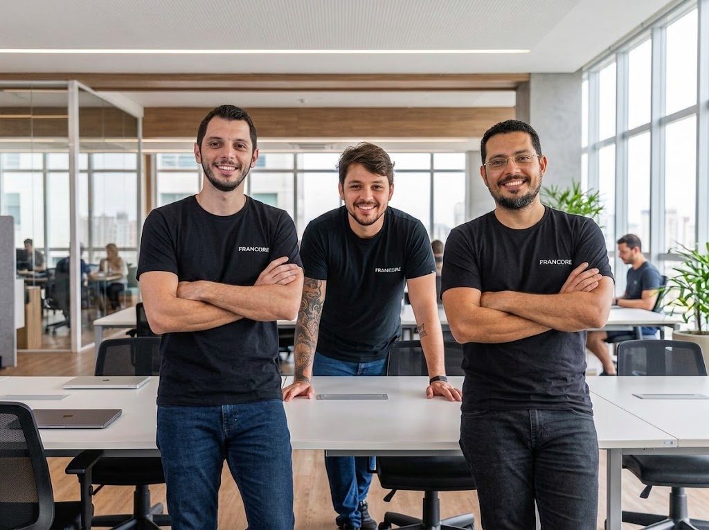 Sócios da Francore Tecnologia no escritório
