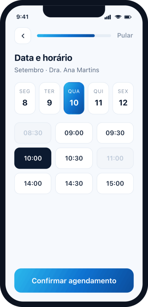 Início tela 3 horario
